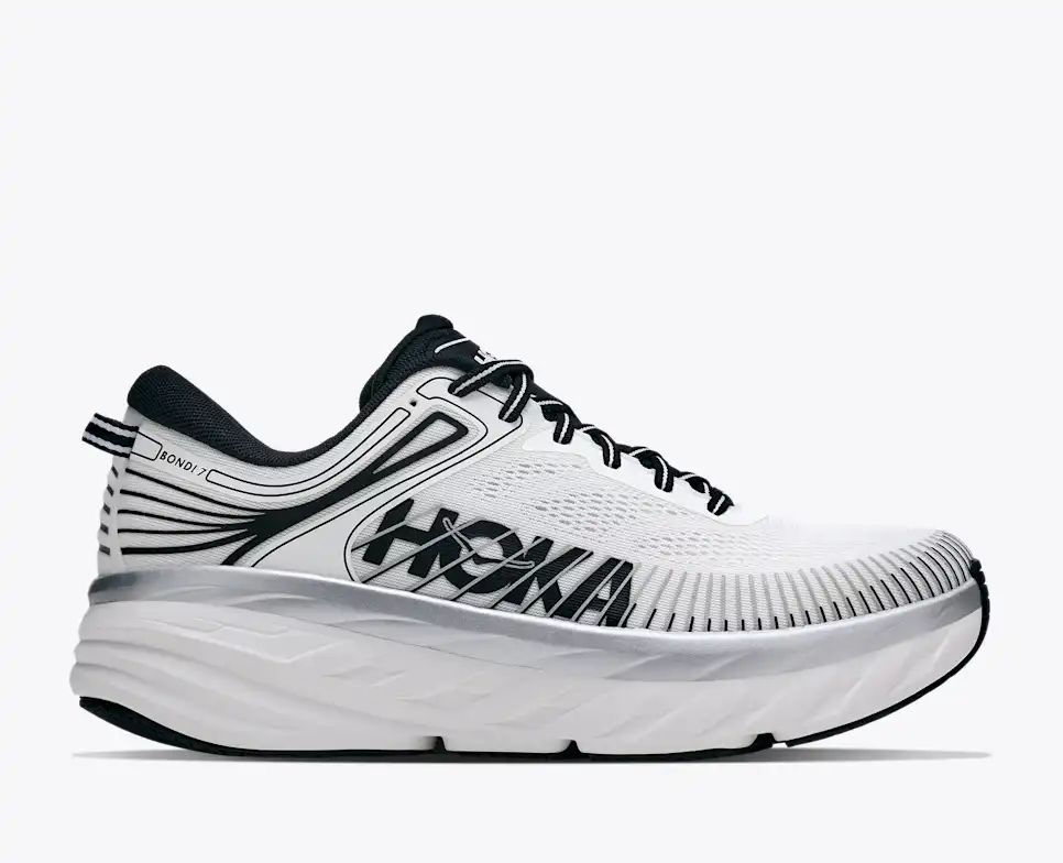 Hoka Bondi 7 Men's — White Black